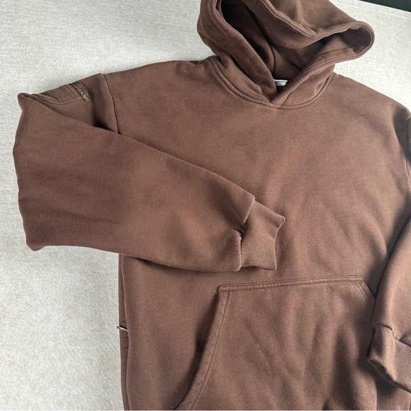 Comfrt Good Days Ahead Fleece Hoodie Soft Medium Unisex Brown - Picture 5 of 10